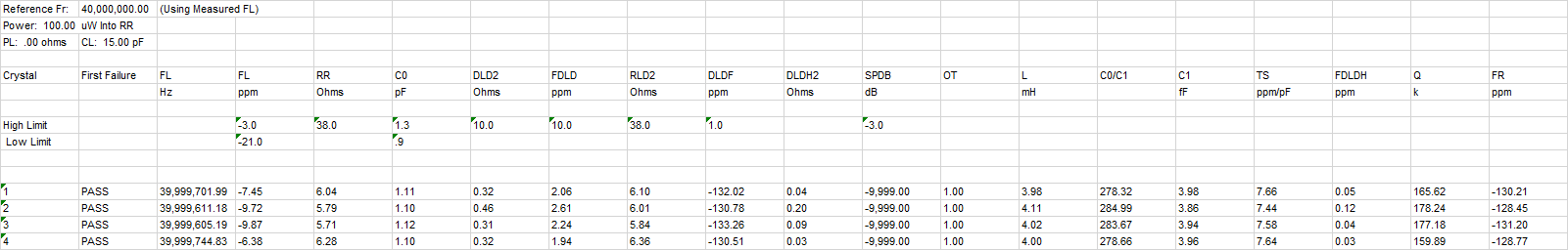 40MHz晶振SMD2016 15pF ±10PPM规格参数